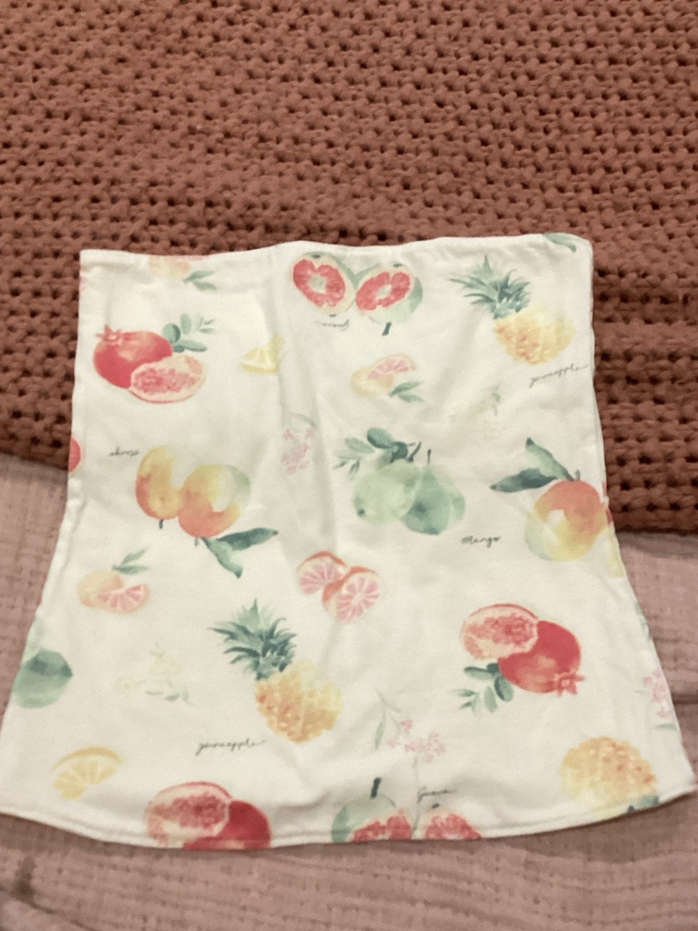 Teens White Fruit-Print tube Top - Brand